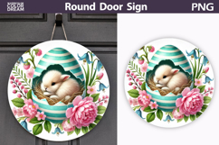 Easter Bunny Round Sign | Spring Door Hanger Product Image 1