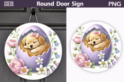 Easter Lamb Round Sign | Sheep Spring Door Hanger Product Image 1