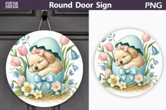 Easter Lamb Round Sign | Sheep Spring Door Hanger Product Image 1