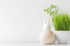 Minimal Easter Mockup with Copy Space, Egg, Bunny Figurine Product Image 1