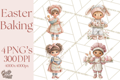 Easter Baking Clipart, Cute Easter Bakers, Pastel Cookies Product Image 1