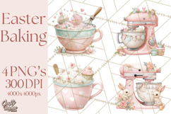 Easter Baking Clipart, Cute Easter Bakers, Pastel Cookies Product Image 1