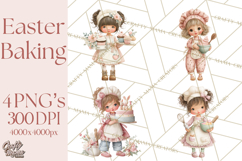 Easter Baking Clipart, Cute Easter Bakers, Pastel Cookies Product Image 1