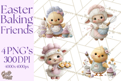 Easter Bakery Critters, Cute Mini World Animals, Pastel Png Product Image 1