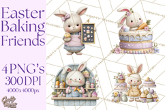 Easter Bakery Critters, Cute Mini World Animals, Pastel Png Product Image 1