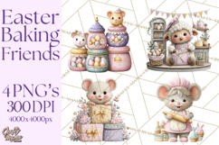 Easter Bakery Critters, Cute Mini World Animals, Pastel Png Product Image 1