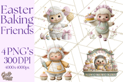 Easter Bakery Critters, Cute Mini World Animals, Pastel Png Product Image 1
