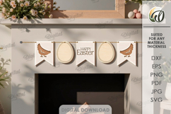 Easter Banner Laser Cut. Easter Garland SVG Product Image 1