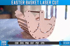 Easter Basket Laser Cut|Happy Easter Egg Holder|Easter Decor Product Image 2