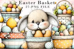 Easter Basket Clipart Set, Easter Sublimation Png Product Image 1