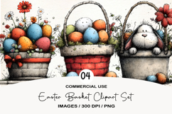 Easter Basket Clipart Set Png Product Image 1