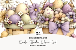 Easter basket clipart set png Product Image 1