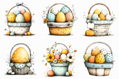 Easter Basket Clipart Set, Easter Sublimation Png Product Image 3