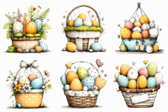Easter Basket Clipart Set, Easter Sublimation Png Product Image 4