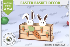Easter Box Laser Cut. Easter Basket Decor. Bunny SVG Product Image 1
