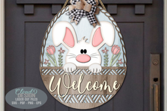 Easter Welcome Sign SVG, Easter Bunny SVG, Laser Cut Files, Tulip SVG, Easter SVG, Glowforge Files