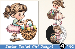 Easter Basket Girl Delight Clipart Product Image 1