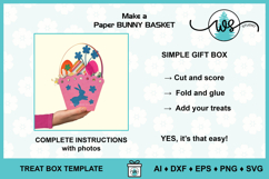 Easter BunnySpring Basket Template Gift Treat Box SVG Product Image 2
