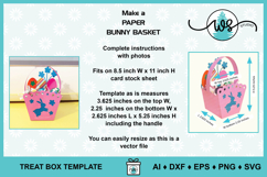 Easter BunnySpring Basket Template Gift Treat Box SVG Product Image 4