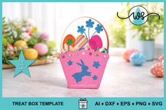 Easter BunnySpring Basket Template Gift Treat Box SVG Product Image 5