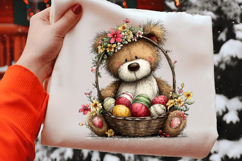 Easter Basket Teddy Bear Clipart Product Image 2