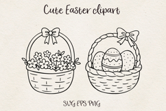 Easter Basket Clipart SVG PNG EPS Spring Basket Flowers East Product Image 1