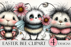 Whimsical Easter Bee Clipart Product Image 1