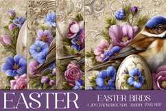 Easter Backgrounds, Easter Card, Easter Bird Backgrounds, s6 Product Image 1
