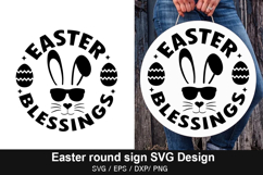 Easter Blessings - Easter Round Sign Design Product Image 1