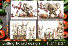 Easter Bunny Cutting Board PNG, Kitchen Cutting Board Design Product Image 1