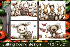 Easter Bunny Cutting Board PNG, Kitchen Cutting Board Design Product Image 1