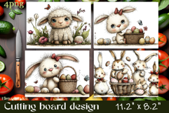 Easter Bunny Cutting Board PNG, Kitchen Cutting Board Design Product Image 1