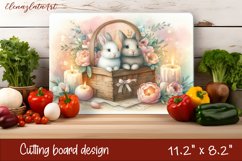 Easter Bunny Cutting Board PNG, Kitchen Cutting Board Design Product Image 1