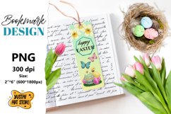 Happy Easter Bookmark printable. Easter duck bookmark Product Image 1