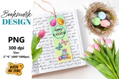 Happy Easter Bookmark printable. Easter cupcake bookmark Product Image 1