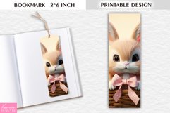 Baby Bunny Printable Design|3d Cartoon Easter Bookmark Product Image 1