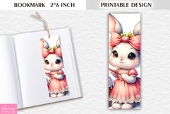 Cute Girl Bunny Printable Design| Cartoon Easter Bookmark Product Image 1