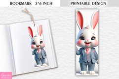 Smiling Bunny Printable Design|3d Cartoon Easter Bookmark Product Image 1