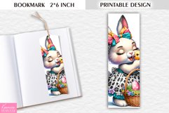 White Bunny Printable Design| Cartoon Easter Bookmark Product Image 1