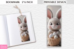 Fluffy Bunny Printable Design|3d Cartoon Easter Bookmark Product Image 1