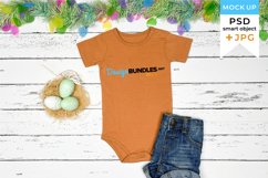 Easter Mockup Bodysuit Brown | Brown Romper mockup Easter Product Image 1