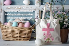 Easter Clipart, Pink Easter Cross with Flowers PNG, d2 Product Image 2