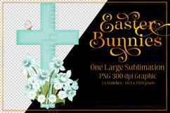 Easter Clipart, Mint Easter Cross with Flowers PNG, d1 Product Image 1