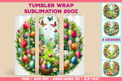 Magical Garden Tumbler Wrap Bunnies, Easter Eggs &amp; Spring Product Image 1