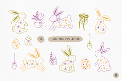 Easter Bunny SVG Bundle, Easter Eggs PNG Clipart, Product Image 1