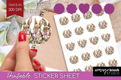 Easter Bunny Round Sticker - Easter Printable Sticker Sheet Product Image 1