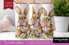 Easter Bunny Tumbler Wrap - Easter Tumbler PNG Sublimation Product Image 1