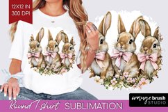 Easter Bunny Round Tshirt Background - Easter PNG Product Image 1