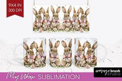 Easter Bunny Mug Wrap - Easter Mug PNG Sublimation Product Image 1