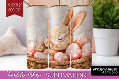 Easter Bunny Tumbler Wrap - Easter Tumbler PNG Sublimation Product Image 1